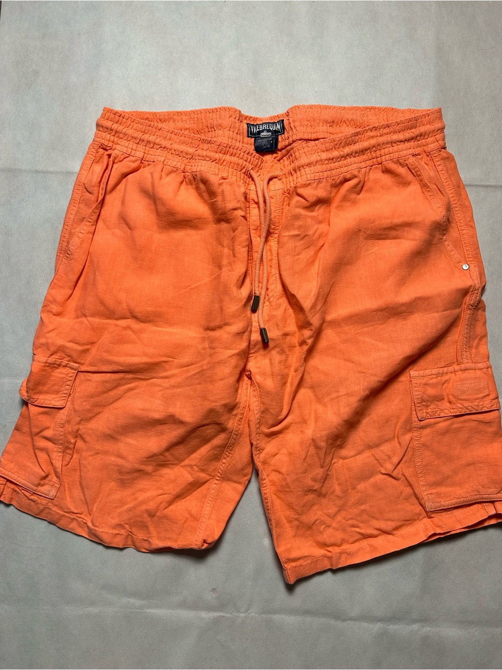 Vilebrequin peach linen cargo shorts size XXXL